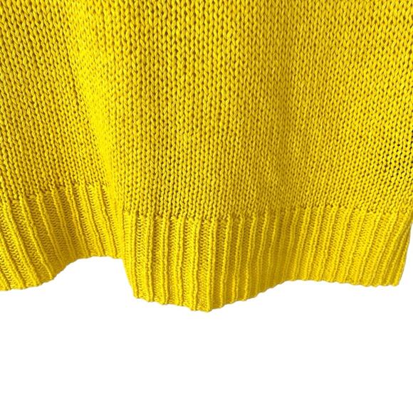 Ralph Lauren Villa Yellow Scoop Neck Open Weave knit sweater NWTS Large - Picture 3 of 8
